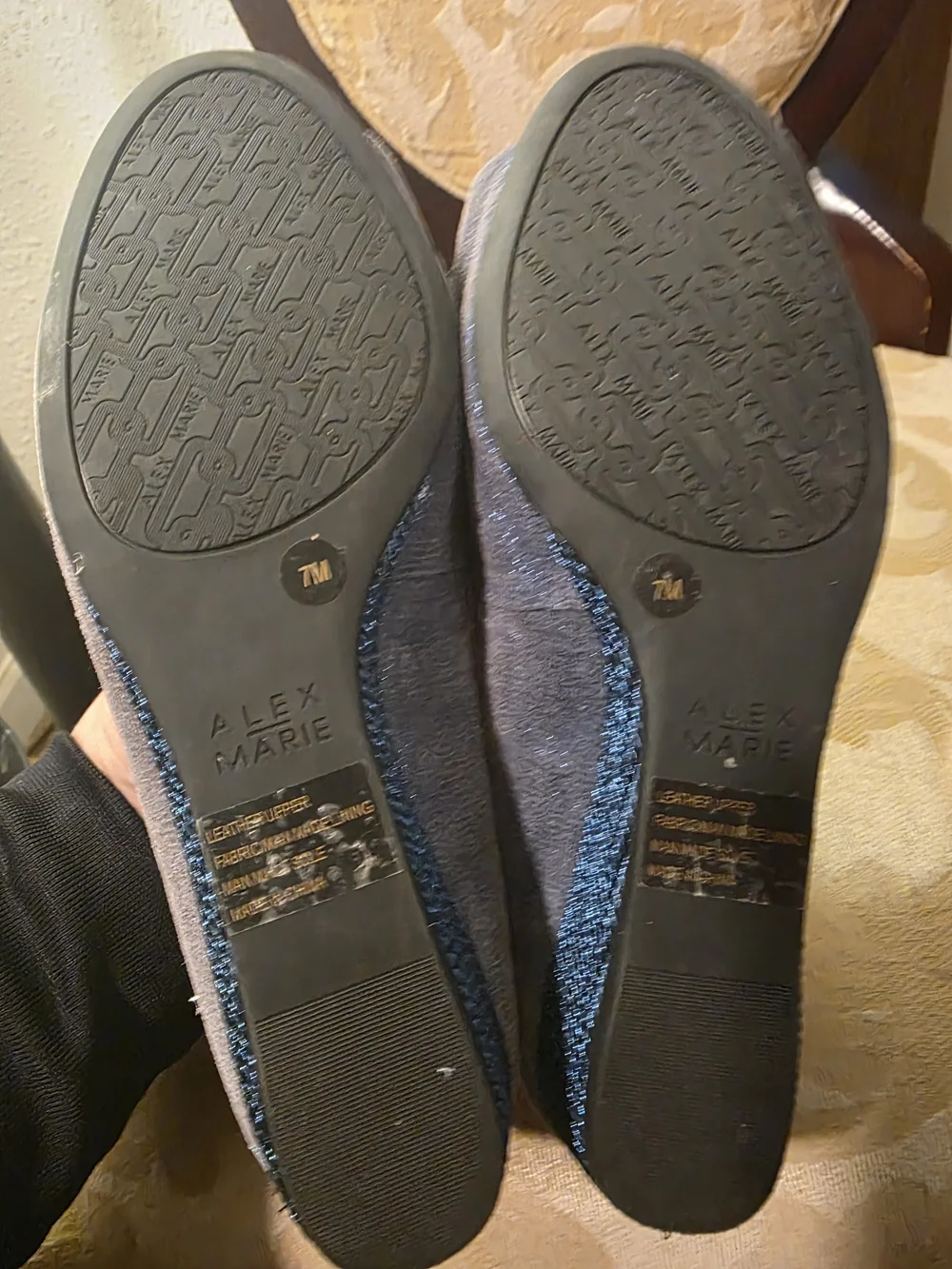 Alex Marie Gunmetal Beaded Peep-Toe Flats